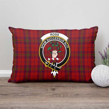 Ross Old Tartan Pillow Cover with Family Crest