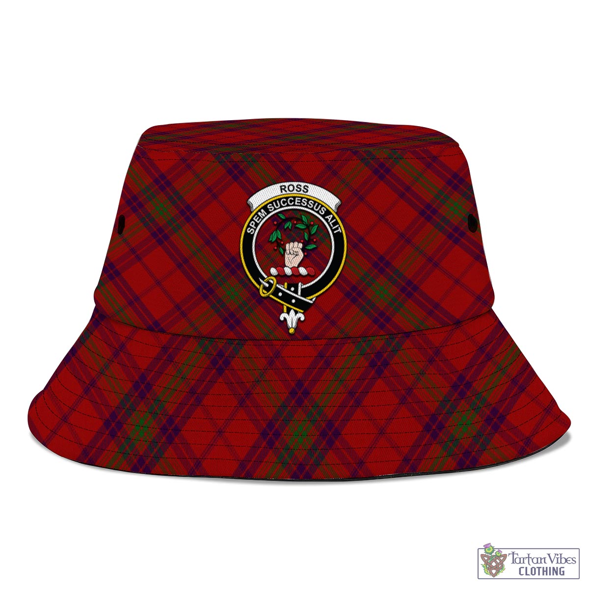 Tartan Vibes Clothing Ross Old Tartan Bucket Hat with Family Crest