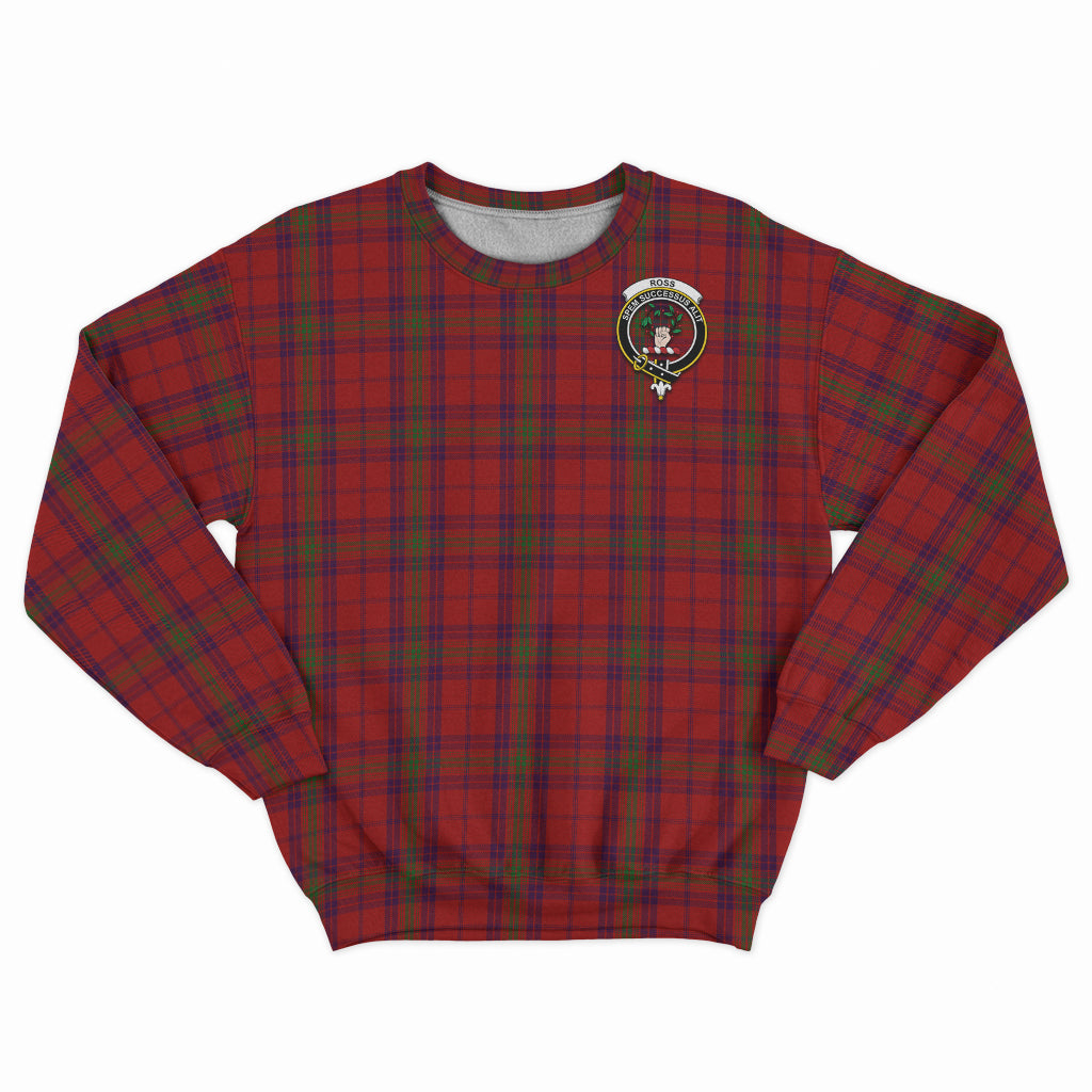 ross-old-tartan-sweatshirt-with-family-crest