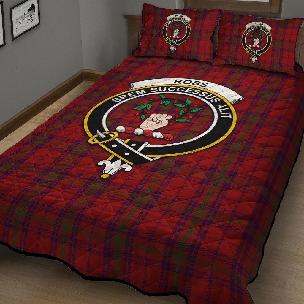 Ross Old Tartan Quilt Bed Set with Family Crest - Tartan Vibes Clothing