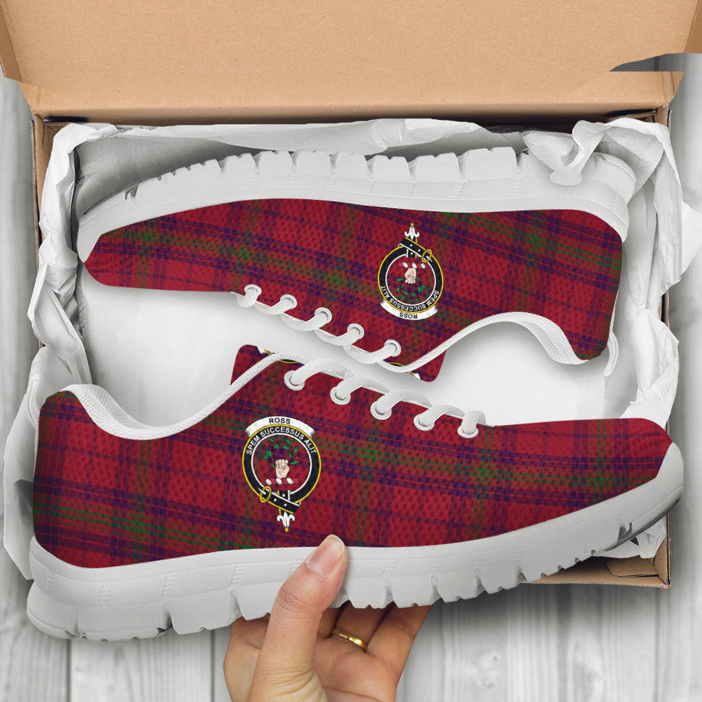 Ross Old Tartan Sneakers with Family Crest - Tartan Vibes Clothing