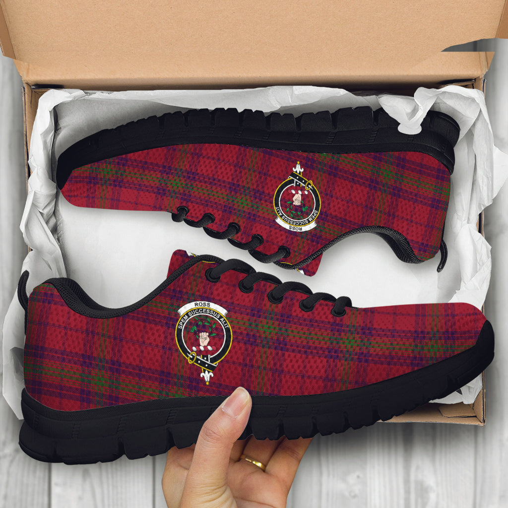 Ross Old Tartan Sneakers with Family Crest - Tartan Vibes Clothing