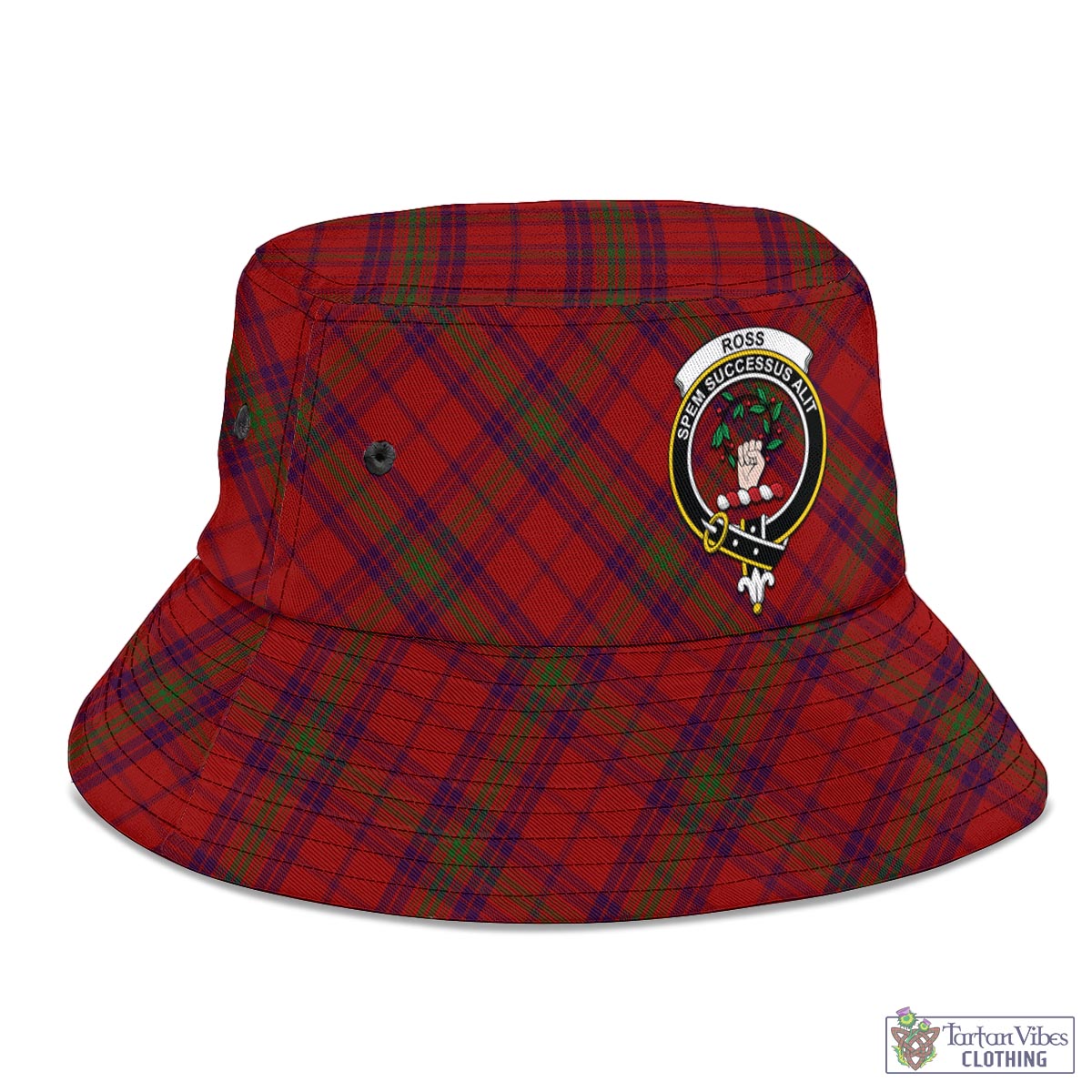 Tartan Vibes Clothing Ross Old Tartan Bucket Hat with Family Crest