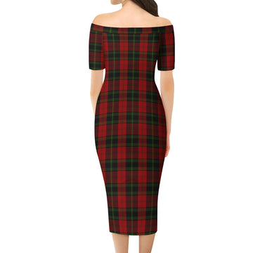 Rosser of Wales Tartan Off Shoulder Lady Dress