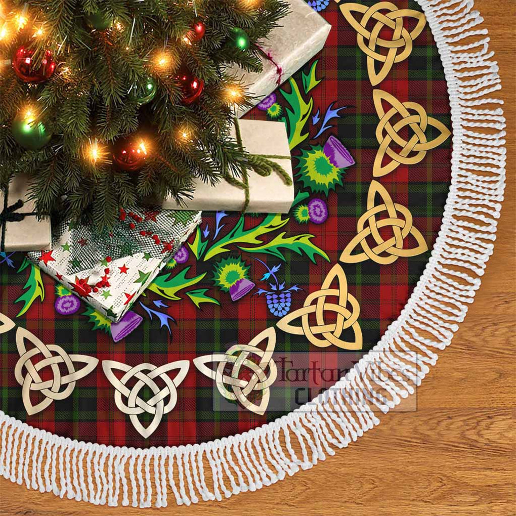 Tartan Vibes Clothing Rosser of Wales Tartan Christmas Tree Skirt with Thistle Celtic Knot Style