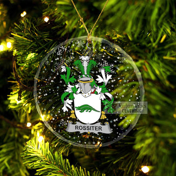 Rossiter Irish Clan Christmas Glass Ornament with Coat of Arms