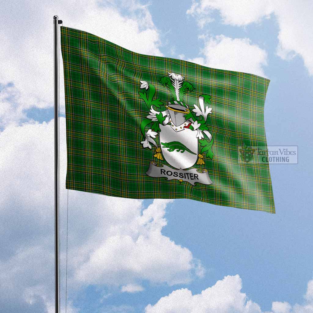 Tartan Vibes Clothing Rossiter Irish Clan Flag with Coat of Arms