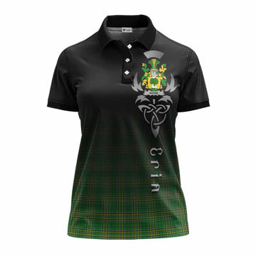 Rothe Irish Clan Women's Polo Shirt with Coat of Arms Erin Go Bragh Celtic Inspired Women - Tartan Vibes Clothing