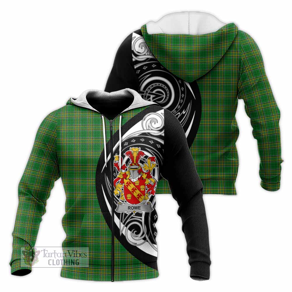 Rowe Irish Clan Knitted Hoodie Celtic Circle Style Unisex Knitted Zip Hoodie - Tartan Vibes Clothing