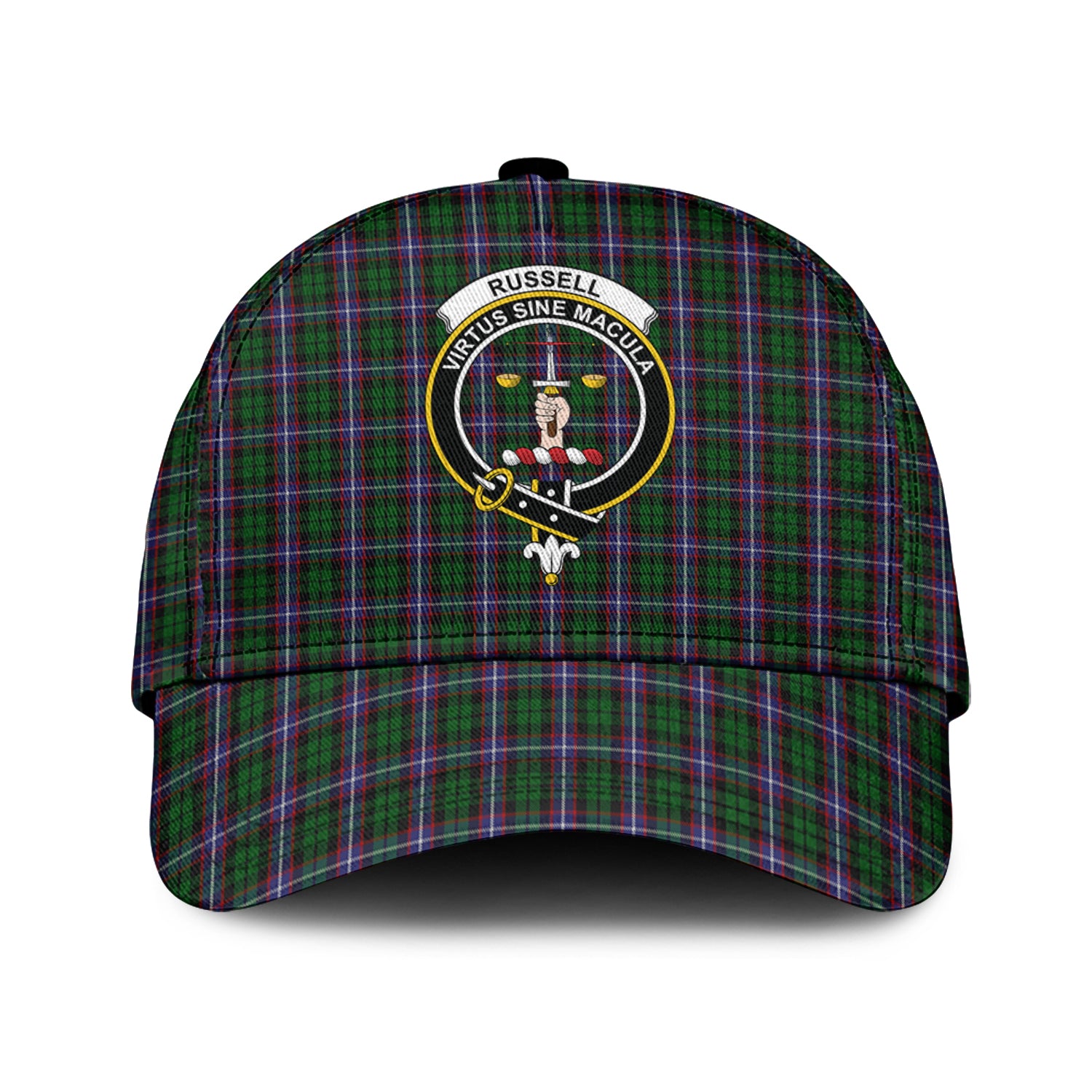 russell-tartan-classic-cap-with-family-crest