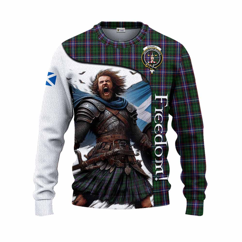 Tartan Vibes Clothing Russell Crest Tartan Knitted Sweater Inspired by the Freedom of Scottish Warrior