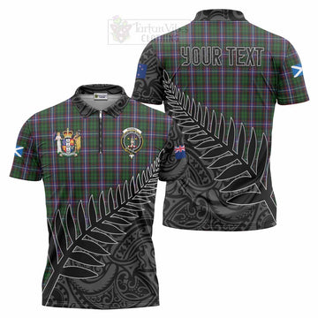 Russell Crest Tartan Zipper Polo Shirt with New Zealand Silver Fern Half Style