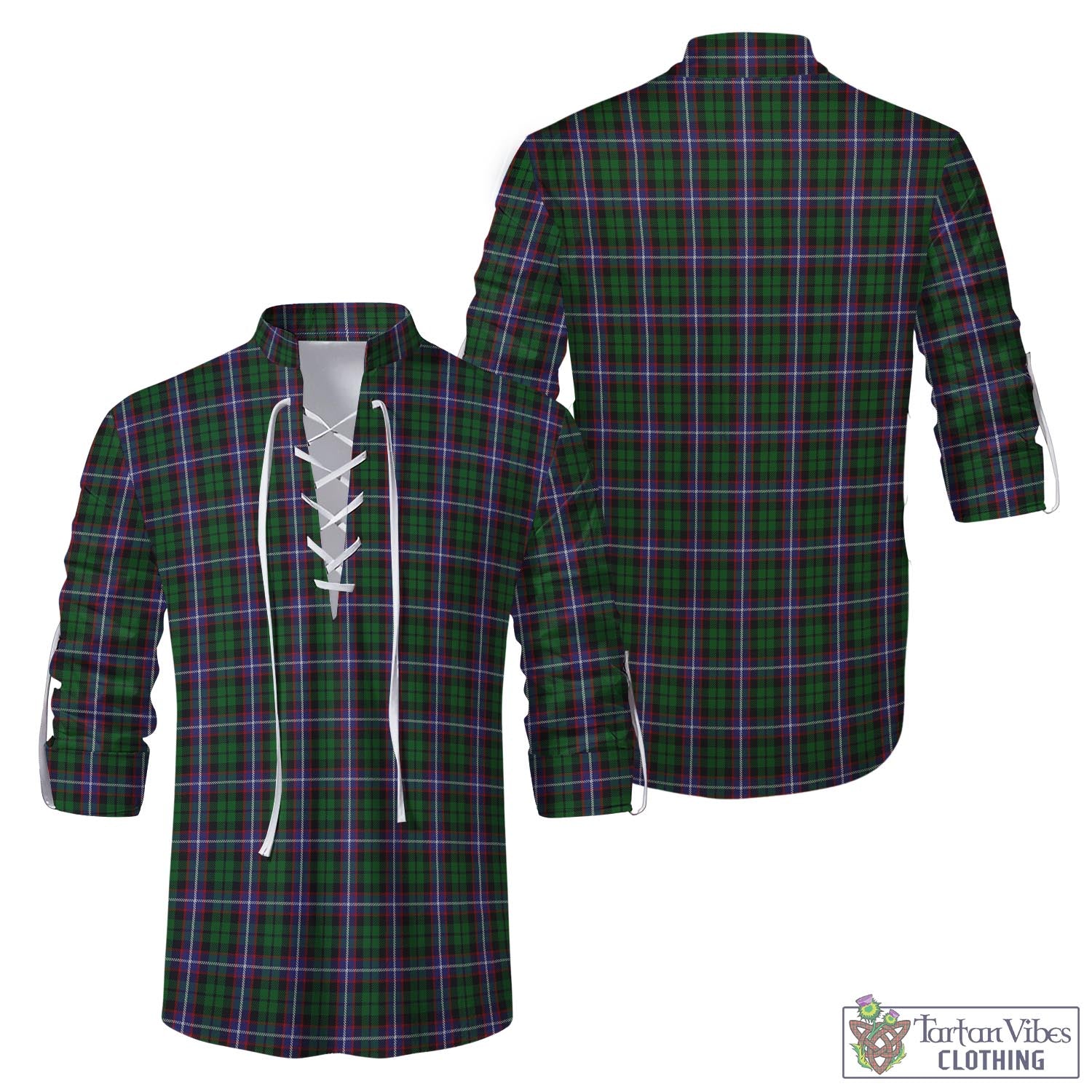Tartan Vibes Clothing Russell Tartan Men's Scottish Traditional Jacobite Ghillie Kilt Shirt