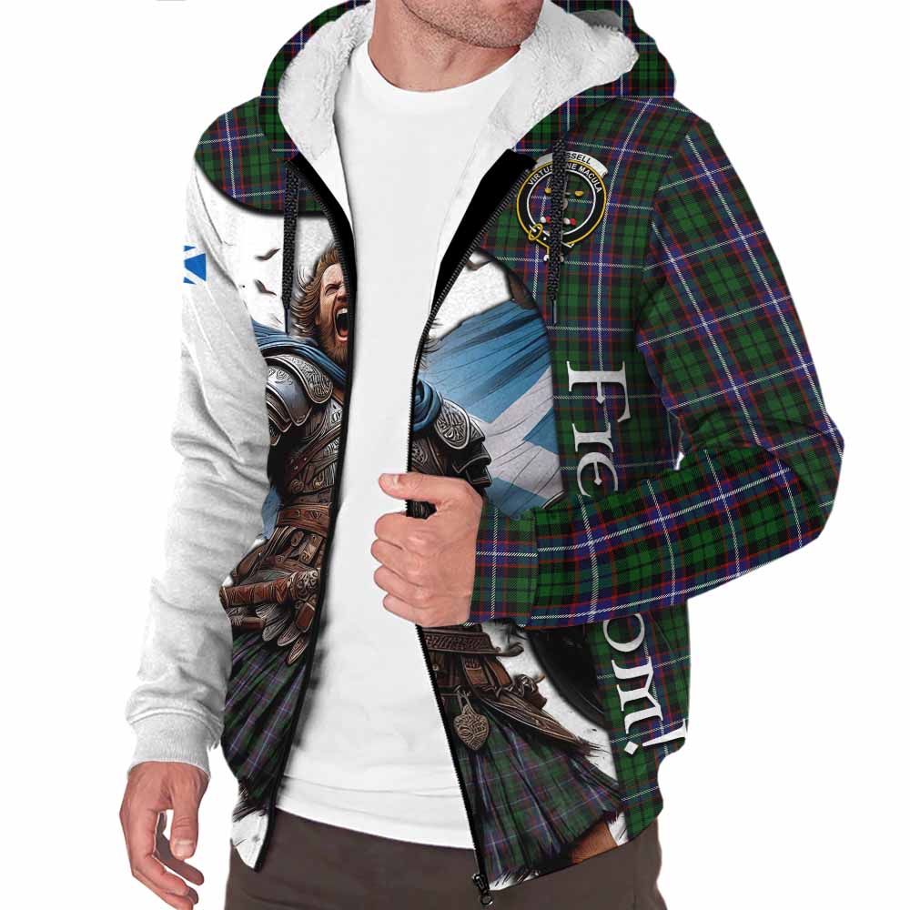 Tartan Vibes Clothing Russell Crest Tartan Sherpa Hoodie Inspired by the Freedom of Scottish Warrior