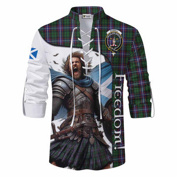 Russell Crest Tartan Ghillie Kilt Shirt Inspired by the Freedom of Scottish Warrior