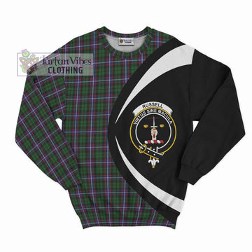 Russell Tartan Sweatshirt with Family Crest Circle Style