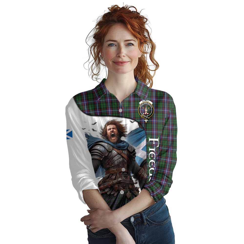 Tartan Vibes Clothing Russell Crest Tartan Women's Casual Shirt Inspired by the Freedom of Scottish Warrior