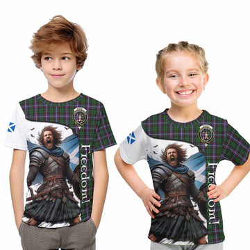 Russell Crest Tartan Kid T-Shirt Inspired by the Freedom of Scottish Warrior