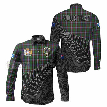 Russell Crest Tartan Long Sleeve Button Shirt with New Zealand Silver Fern Half Style