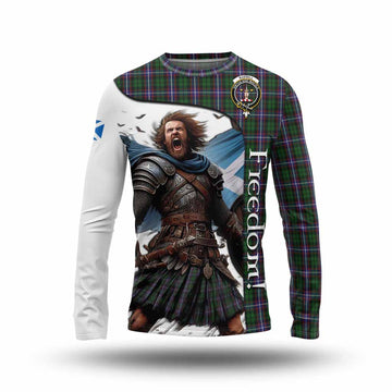 Russell Crest Tartan Long Sleeve T-Shirt Inspired by the Freedom of Scottish Warrior