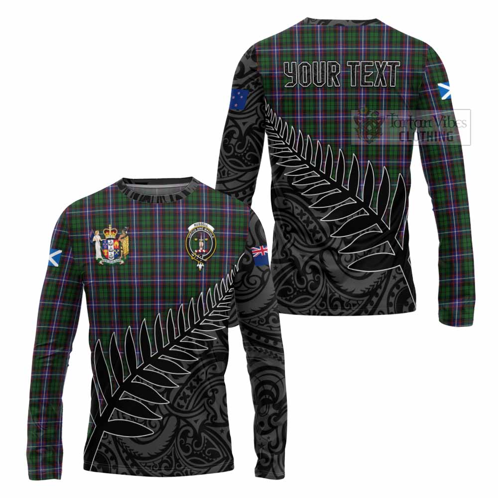 Tartan Vibes Clothing Russell Crest Tartan Long Sleeve T-Shirt with New Zealand Silver Fern Half Style