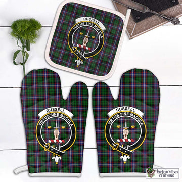 Russell Tartan Combo Oven Mitt & Pot-Holder with Family Crest