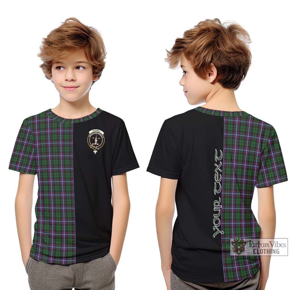 Russell Tartan Kid T-Shirt with Family Crest and Half Of Me Style Youth XL Size14 - Tartanvibesclothing Shop