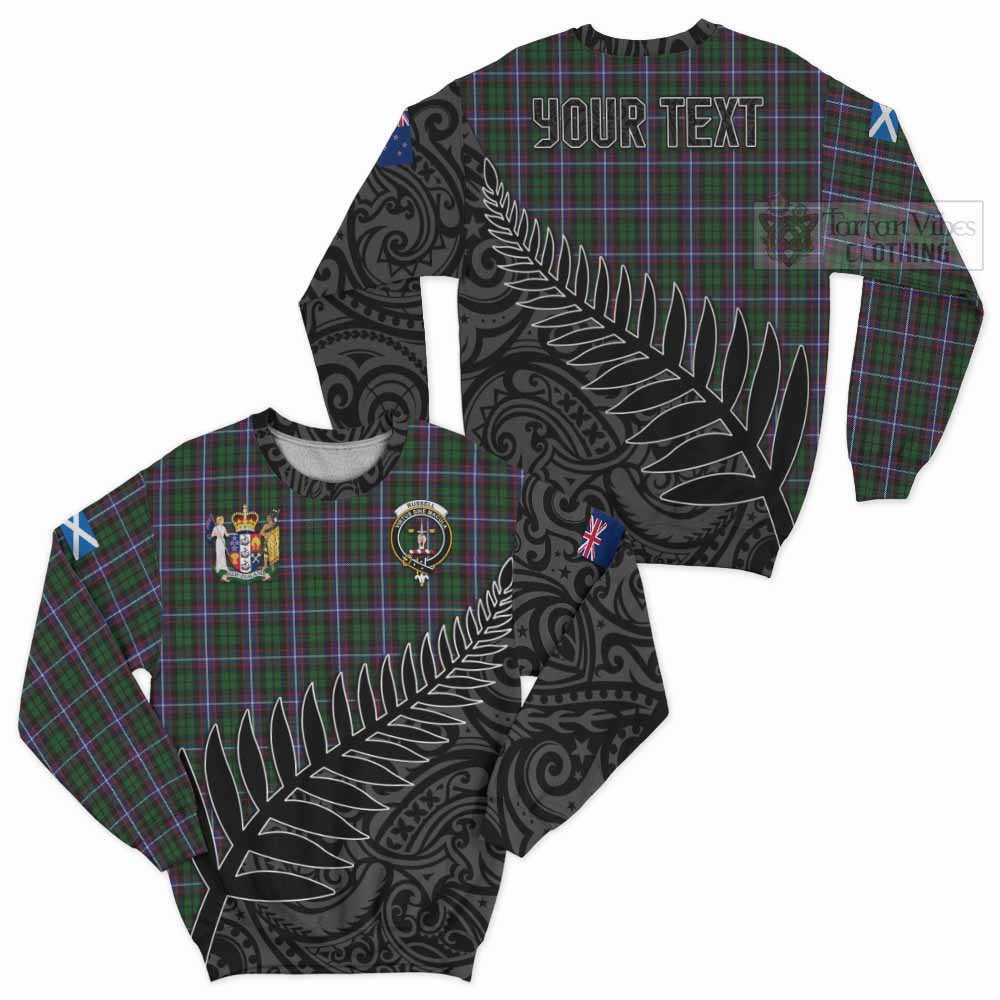 Tartan Vibes Clothing Russell Crest Tartan Sweatshirt with New Zealand Silver Fern Half Style