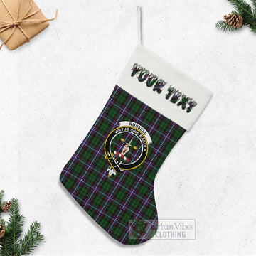 Russell Tartan Family Crest Christmas Stocking with Personalized Text - Tartan Vibes Clothing