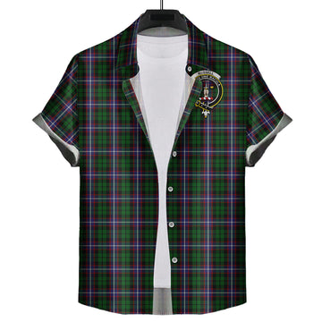 Russell Tartan Short Sleeve Button Down Shirt with Family Crest