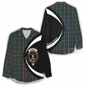 Russell Tartan Women's Casual Shirt with Family Crest Circle Style