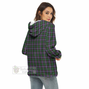 Russell Tartan Women's Borg  Half Zip Fleece Hoodie