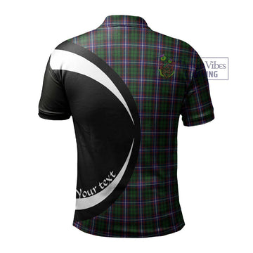 Russell Tartan Men's Polo Shirt with Family Crest Circle Style