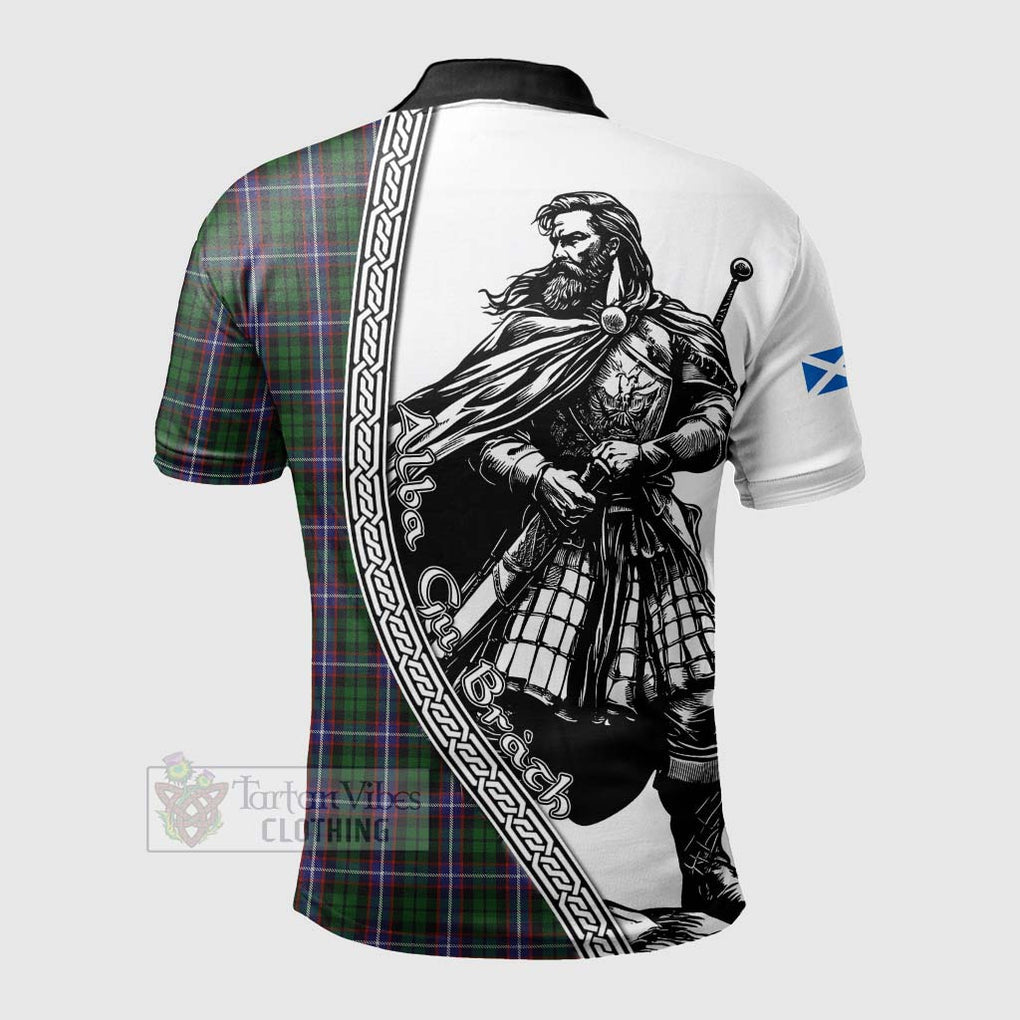 Tartan Vibes Clothing Russell Tartan Clan Crest Polo Shirt with Highlander Warrior Celtic Style