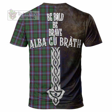 Russell Tartan Family Crest T-Shirt Alba Gu Brath Be Brave Lion Ancient Style - Tartan Vibes Clothing