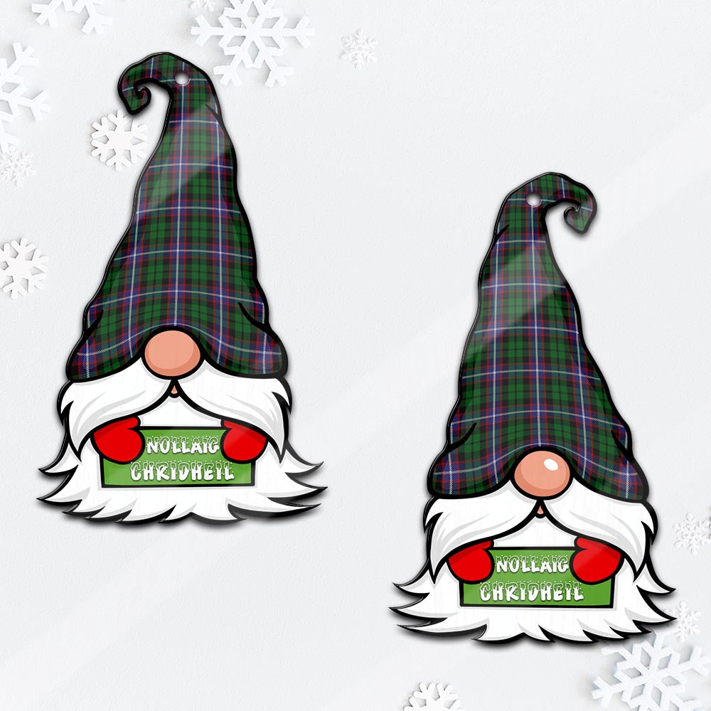 Russell Gnome Christmas Ornament with His Tartan Christmas Hat Mica Ornament - Tartanvibesclothing Shop