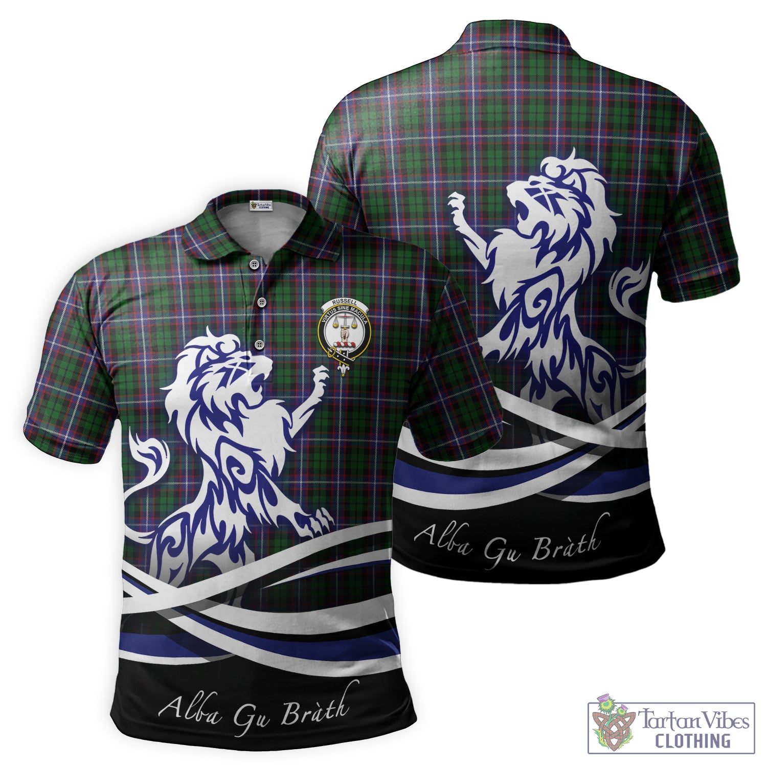 russell-tartan-polo-shirt-with-alba-gu-brath-regal-lion-emblem