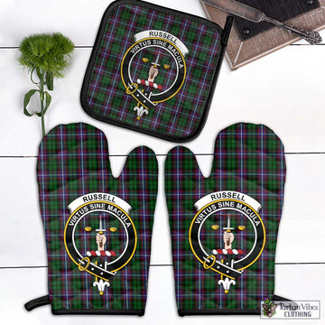 Russell Tartan Combo Oven Mitt & Pot-Holder with Family Crest