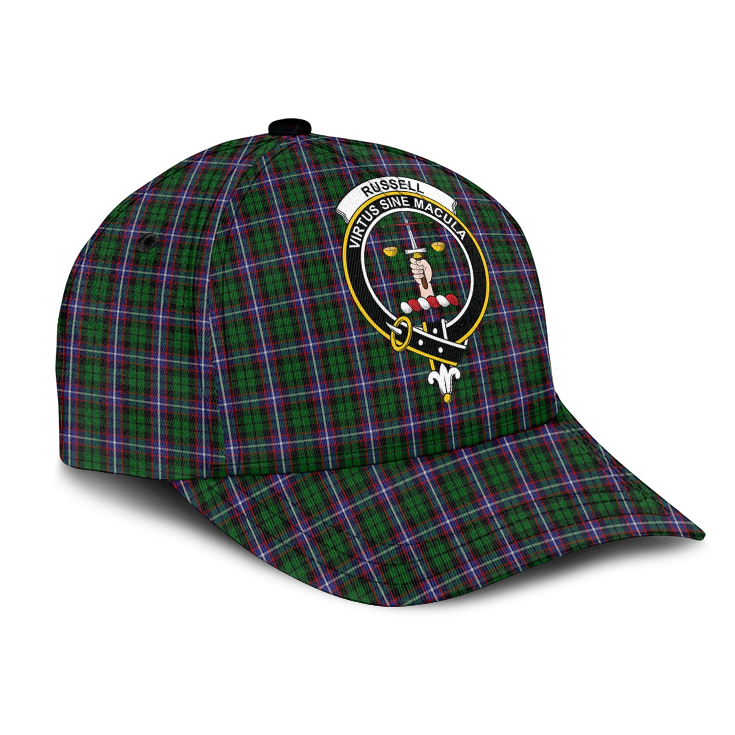 russell-tartan-classic-cap-with-family-crest