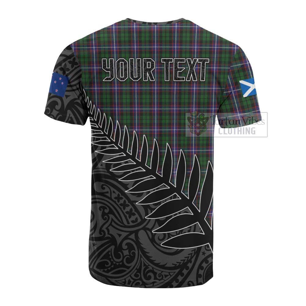 Tartan Vibes Clothing Russell Crest Tartan Cotton T-shirt with New Zealand Silver Fern Half Style