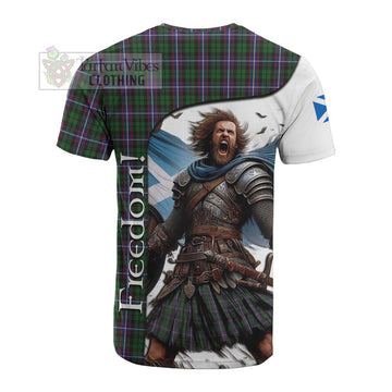 Russell Crest Tartan Cotton T-shirt Inspired by the Freedom of Scottish Warrior