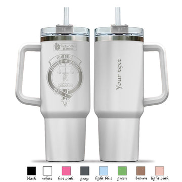 Russell Engraved Family Crest Tumbler with Handle
