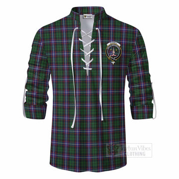 Russell Tartan Ghillie Kilt Shirt with Family Crest DNA In Me Style