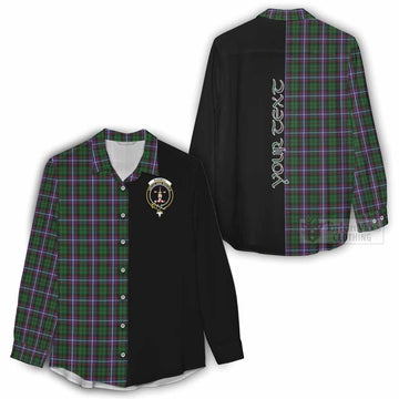 Russell Tartan Women's Casual Shirt with Family Crest and Half Of Me Style