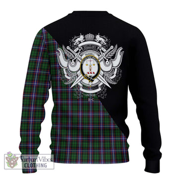 Russell Tartan Ugly Sweater with Family Crest and Military Logo Style - Tartan Vibes Clothing