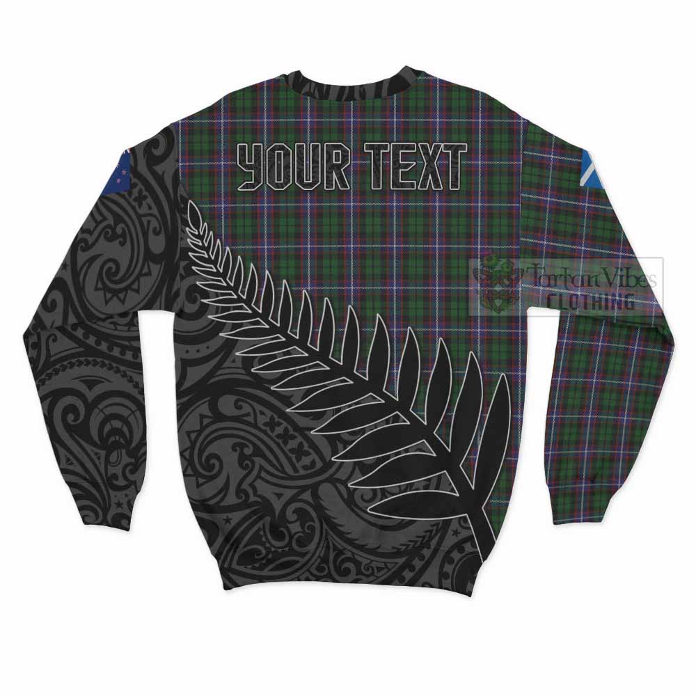 Tartan Vibes Clothing Russell Crest Tartan Sweatshirt with New Zealand Silver Fern Half Style