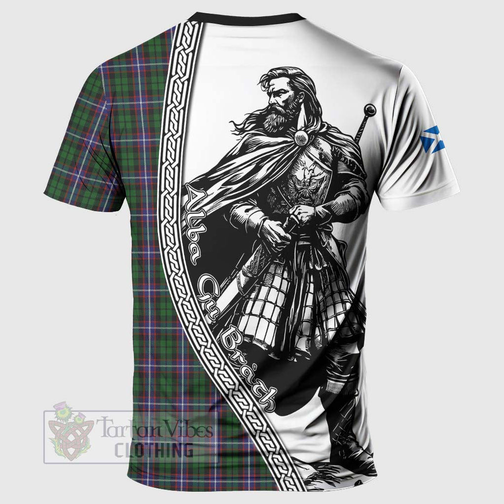 Tartan Vibes Clothing Russell Tartan Clan Crest T-Shirt with Highlander Warrior Celtic Style