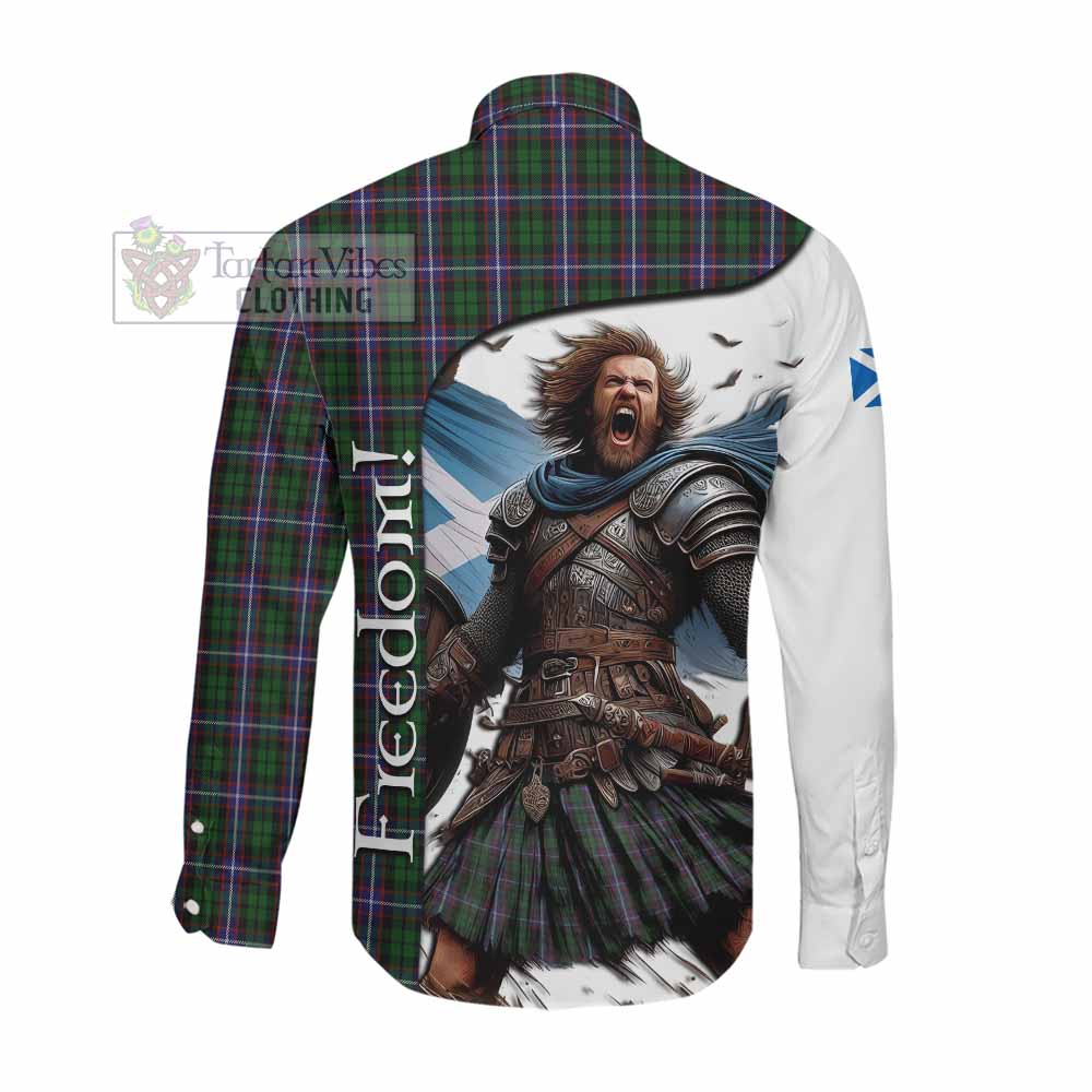 Tartan Vibes Clothing Russell Crest Tartan Long Sleeve Button Shirt Inspired by the Freedom of Scottish Warrior