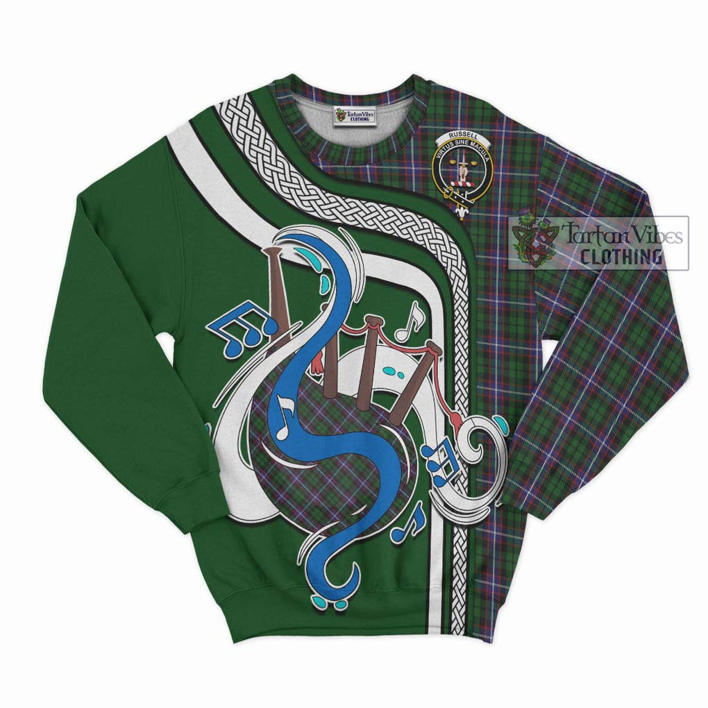 Tartan Vibes Clothing Russell Tartan Sweatshirt with Epic Bagpipe Style