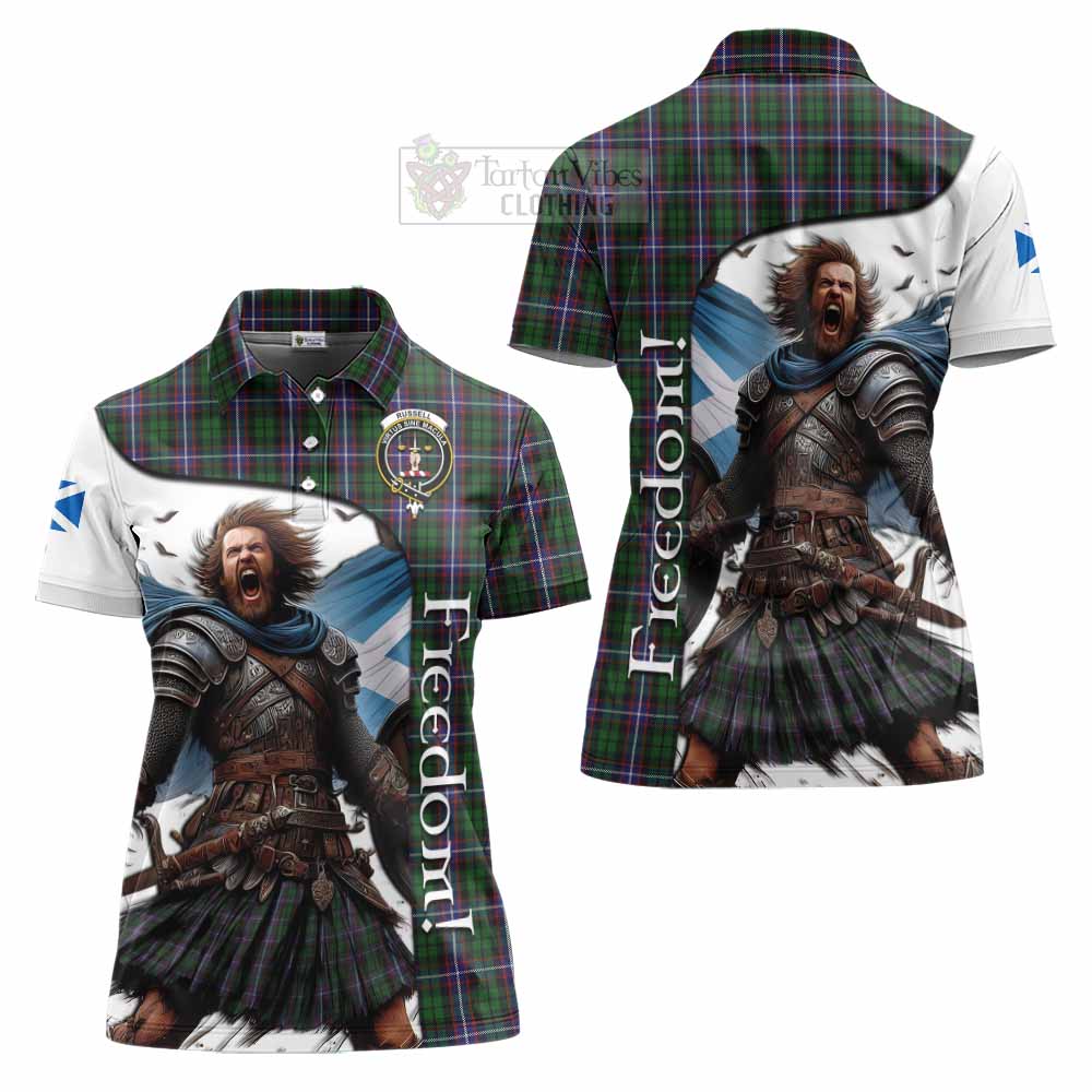 Tartan Vibes Clothing Russell Crest Tartan Women's Polo Shirt Inspired by the Freedom of Scottish Warrior